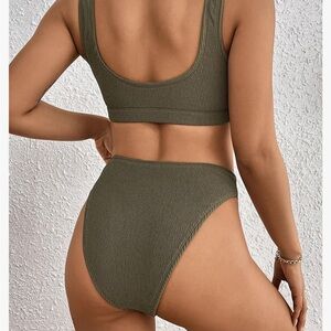 Olive green sporty bikini set